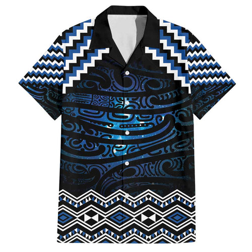 New Zealand Matariki Family Matching Summer Maxi Dress and Hawaiian Shirt Galaxy Styled Taniko