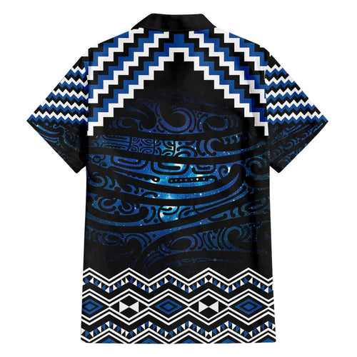 New Zealand Matariki Family Matching Summer Maxi Dress and Hawaiian Shirt Galaxy Styled Taniko