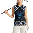 New Zealand Matariki Women Sleeveless Polo Shirt Galaxy Styled Taniko