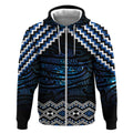 New Zealand Matariki Zip Hoodie Galaxy Styled Taniko