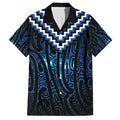New Zealand Matariki Family Matching Off Shoulder Maxi Dress and Hawaiian Shirt Galaxy Poutama Motifs
