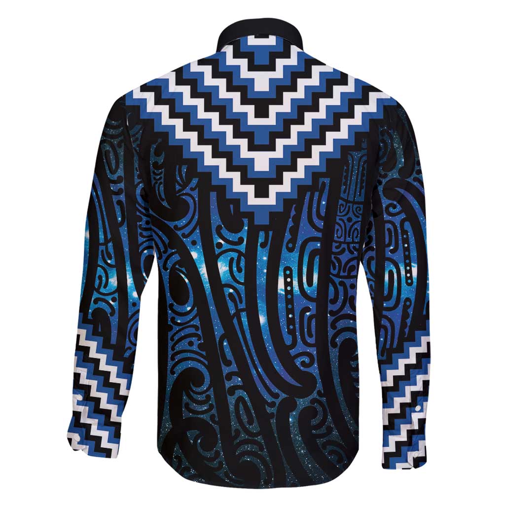 New Zealand Matariki Family Matching Off Shoulder Maxi Dress and Hawaiian Shirt Galaxy Poutama Motifs