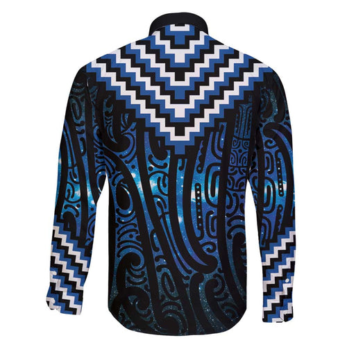 New Zealand Matariki Family Matching Off Shoulder Maxi Dress and Hawaiian Shirt Galaxy Poutama Motifs