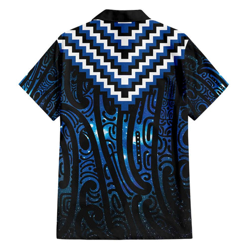New Zealand Matariki Family Matching Puletasi and Hawaiian Shirt Galaxy Poutama Motifs
