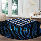 New Zealand Matariki Round Carpet Galaxy Poutama Motifs