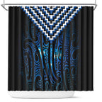 New Zealand Matariki Shower Curtain Galaxy Poutama Motifs