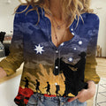 ANZAC DAY Women Casual Shirt Camo Style - Dawn Service LT7