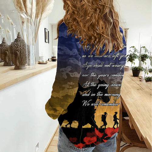 ANZAC DAY Women Casual Shirt Camo Style - Dawn Service LT7