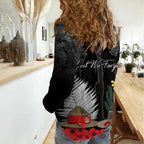 ANZAC DAY Women Casual Shirt Camo Style - Slouch Hats Mix Silver Fern Golden Wattle LT7