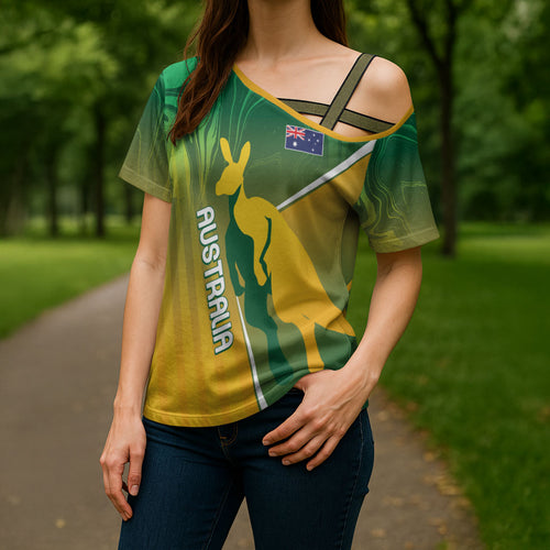 Australia Rugby Rivals Personalised Cross Shoulder Shirt Modern Motif