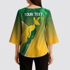 Australia Rugby Rivals Personalised Kimono Sleeve Blouse Modern Motif