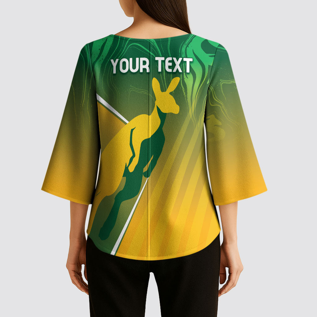 Australia Rugby Rivals Personalised Kimono Sleeve Blouse Modern Motif