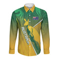 Australia Rugby Rivals Personalised Long Sleeve Button Shirt Modern Motif