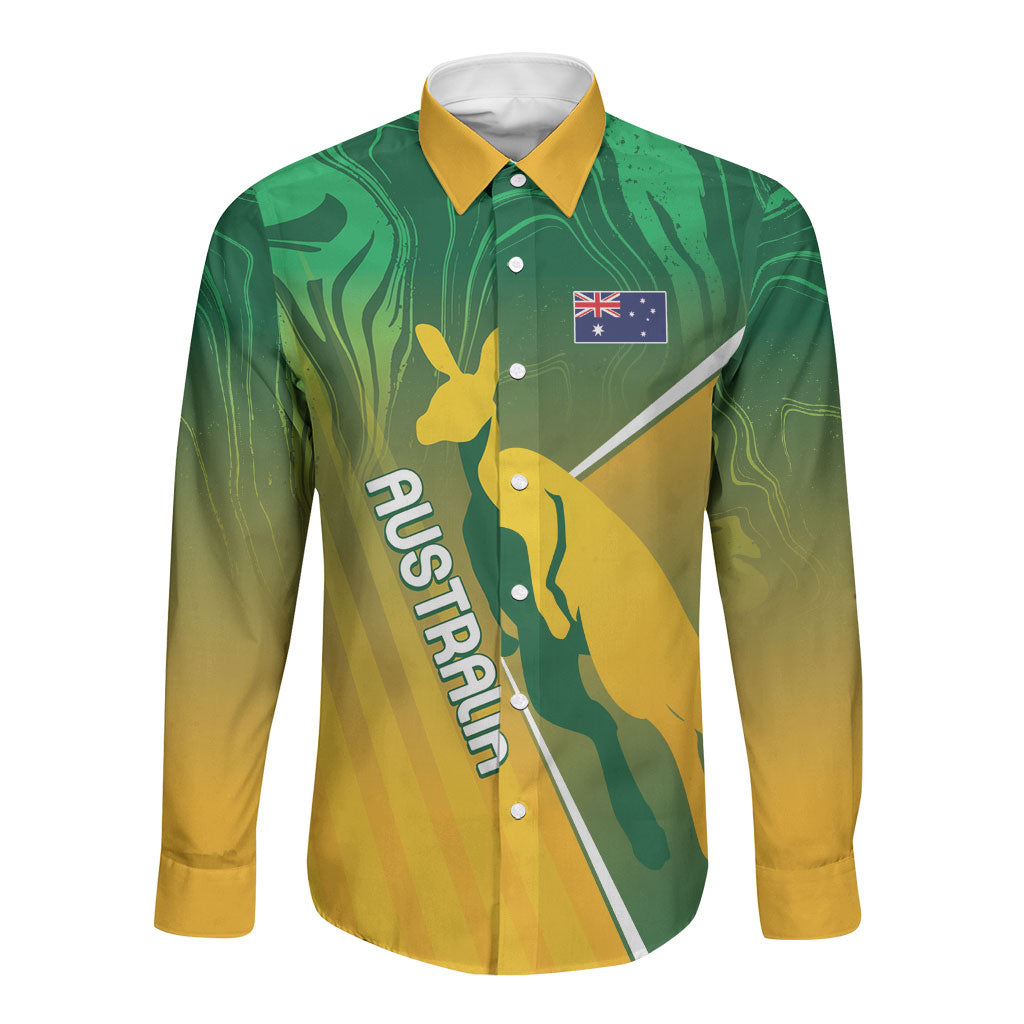Australia Rugby Rivals Personalised Long Sleeve Button Shirt Modern Motif