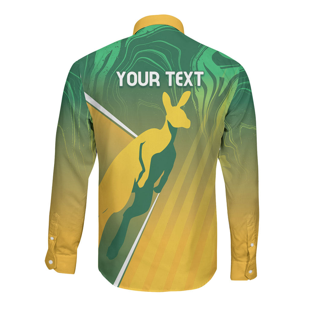 Australia Rugby Rivals Personalised Long Sleeve Button Shirt Modern Motif