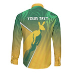 Australia Rugby Rivals Personalised Long Sleeve Button Shirt Modern Motif