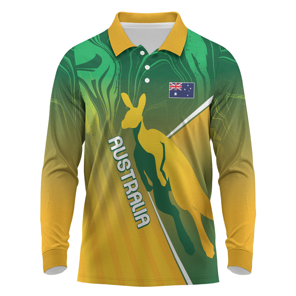 Australia Rugby Rivals Personalised Long Sleeve Polo Shirt Modern Motif