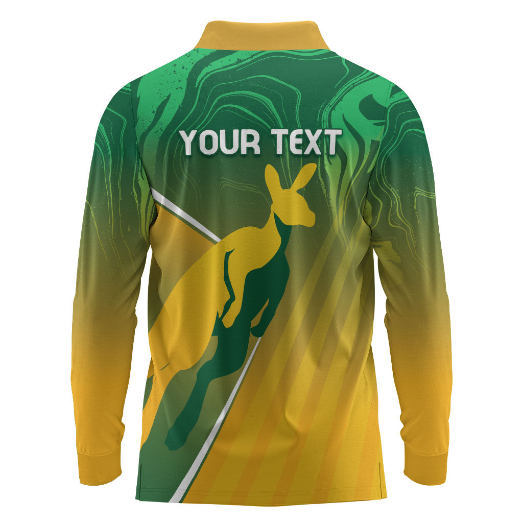 Australia Rugby Rivals Personalised Long Sleeve Polo Shirt Modern Motif