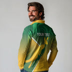 Australia Rugby Rivals Personalised Long Sleeve Polo Shirt Modern Motif