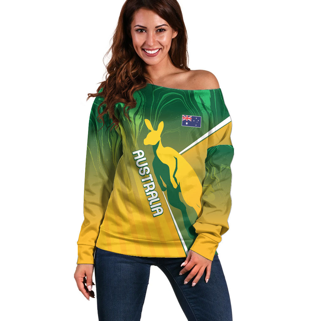 Australia Rugby Rivals Personalised Off Shoulder Sweater Modern Motif