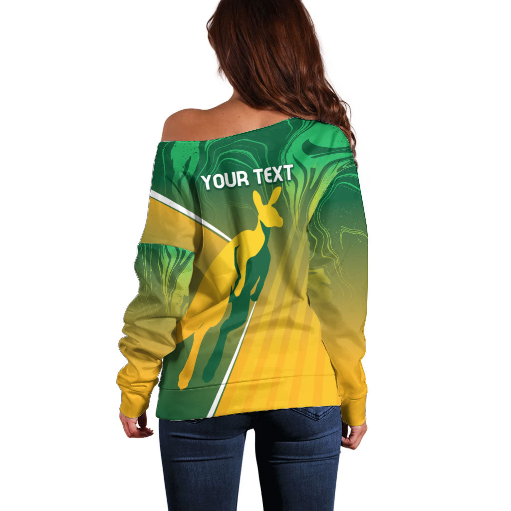 Australia Rugby Rivals Personalised Off Shoulder Sweater Modern Motif