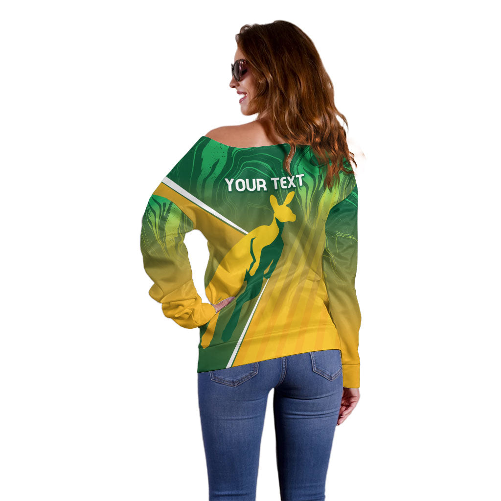 Australia Rugby Rivals Personalised Off Shoulder Sweater Modern Motif