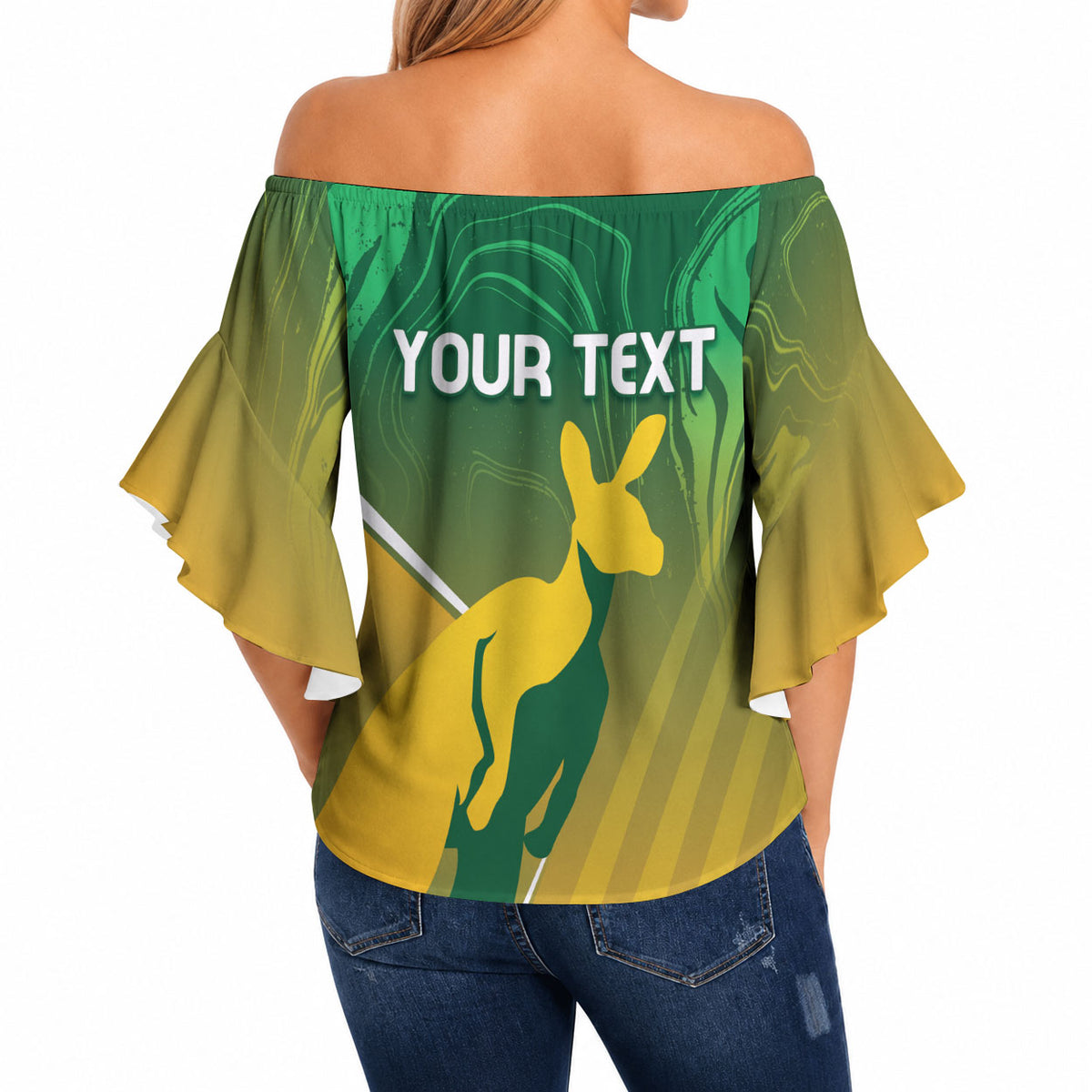 Australia Rugby Rivals Personalised Off Shoulder Wrap Waist Top Modern Motif