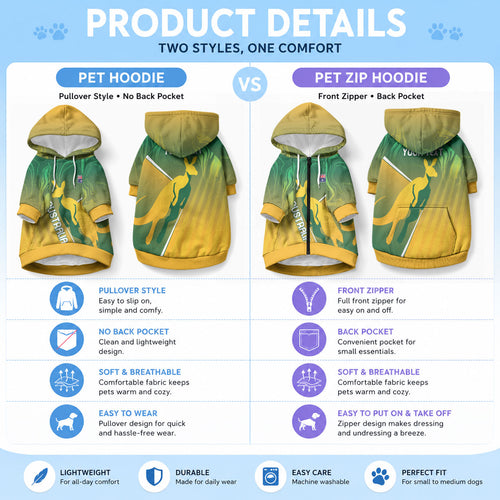 Australia Rugby Rivals Personalised Pet Hoodie Modern Motif