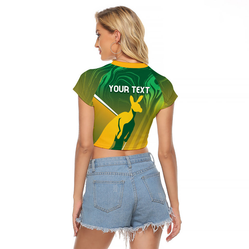 Australia Rugby Rivals Personalised Raglan Cropped T Shirt Modern Motif