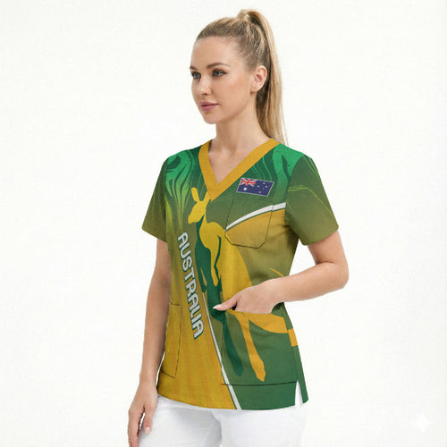 Australia Rugby Rivals Personalised Scrub Top Modern Motif