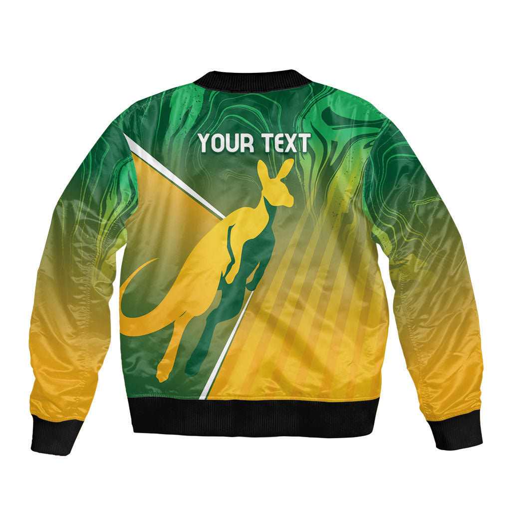Australia Rugby Rivals Personalised Sleeve Zip Bomber Jacket Modern Motif
