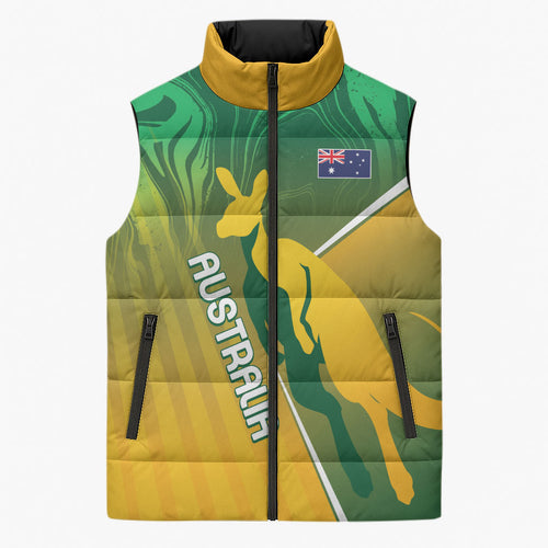 Australia Rugby Rivals Personalised Sleeveless Puffer Jacket Modern Motif