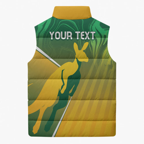 Australia Rugby Rivals Personalised Sleeveless Puffer Jacket Modern Motif