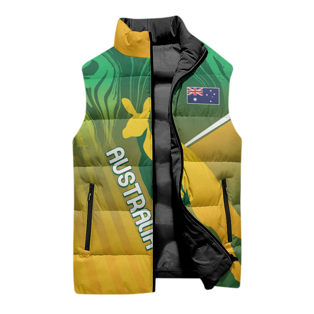 Australia Rugby Rivals Personalised Sleeveless Puffer Jacket Modern Motif