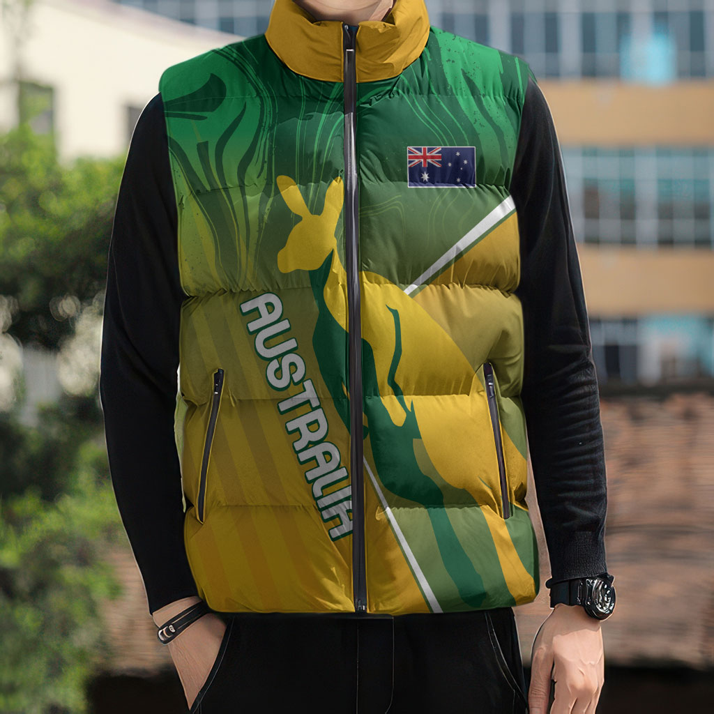 Australia Rugby Rivals Personalised Sleeveless Puffer Jacket Modern Motif