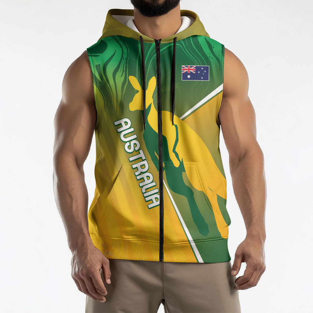 Australia Rugby Rivals Personalised Sleeveless Zip Hoodie Modern Motif
