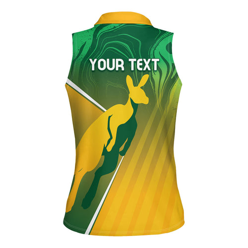 Australia Rugby Rivals Personalised Women Sleeveless Polo Shirt Modern Motif