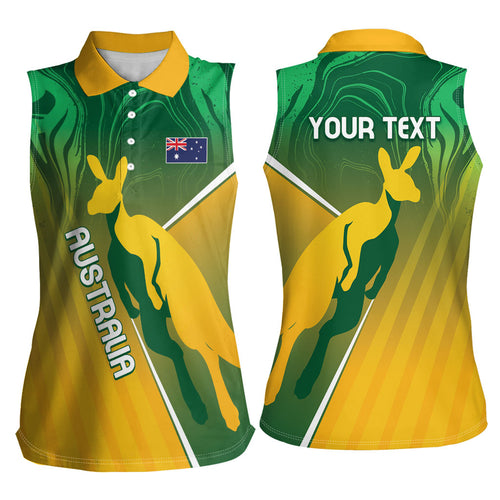Australia Rugby Rivals Personalised Women Sleeveless Polo Shirt Modern Motif