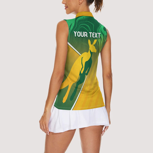 Australia Rugby Rivals Personalised Women Sleeveless Polo Shirt Modern Motif