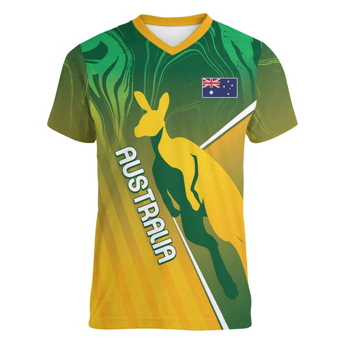 Australia Rugby Rivals Personalised Women V-Neck T-Shirt Modern Motif