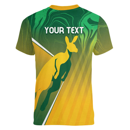 Australia Rugby Rivals Personalised Women V-Neck T-Shirt Modern Motif