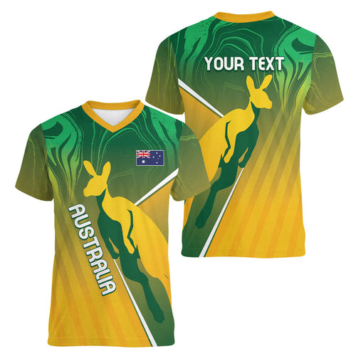 Australia Rugby Rivals Personalised Women V-Neck T-Shirt Modern Motif