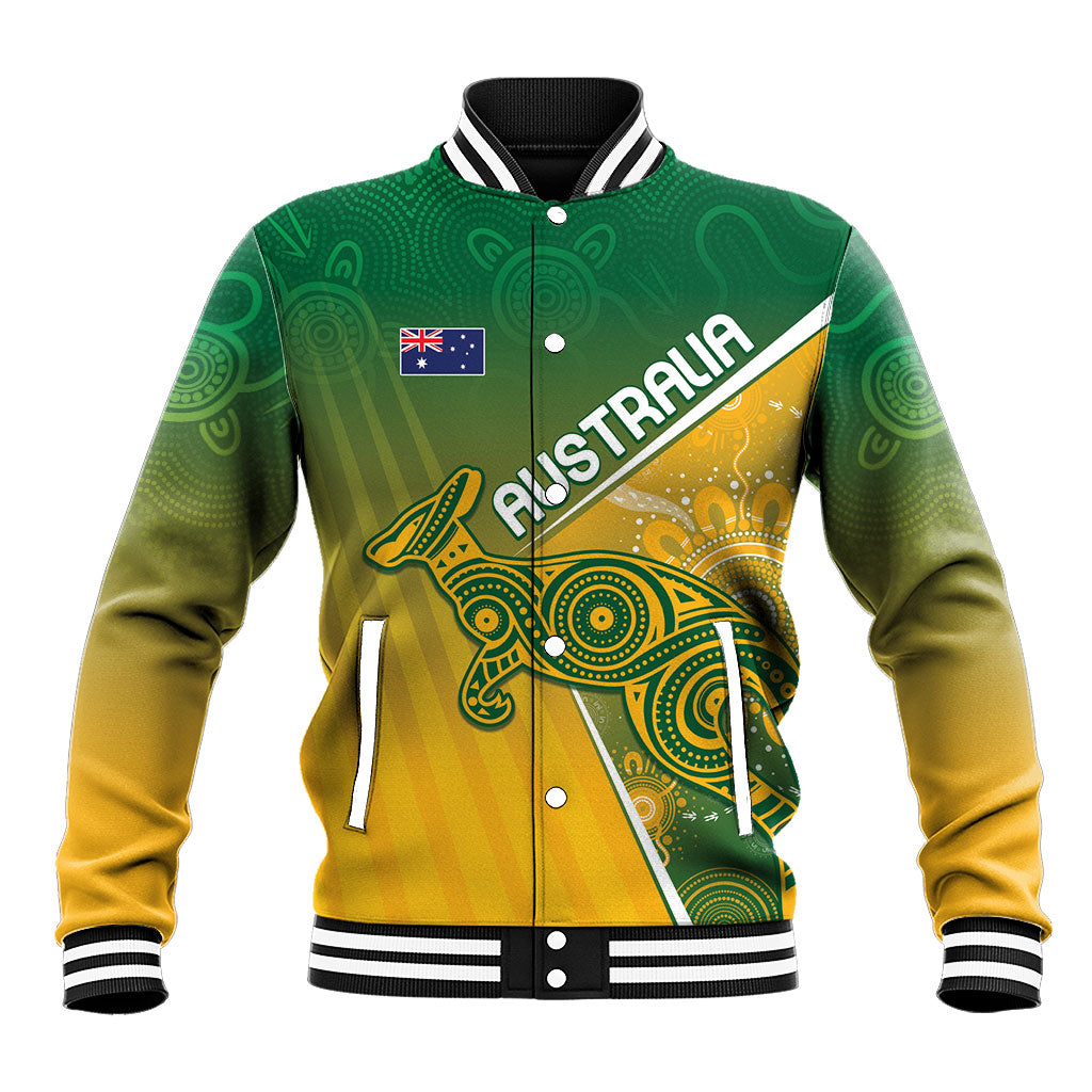 Australia Indigenous Personalised Wallabies Baseball Jacket Rugby Rivals