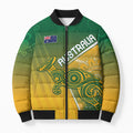 Australia Indigenous Personalised Wallabies Bomber Puffer Jacket Rugby Rivals