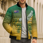 Australia Indigenous Personalised Wallabies Bomber Puffer Jacket Rugby Rivals