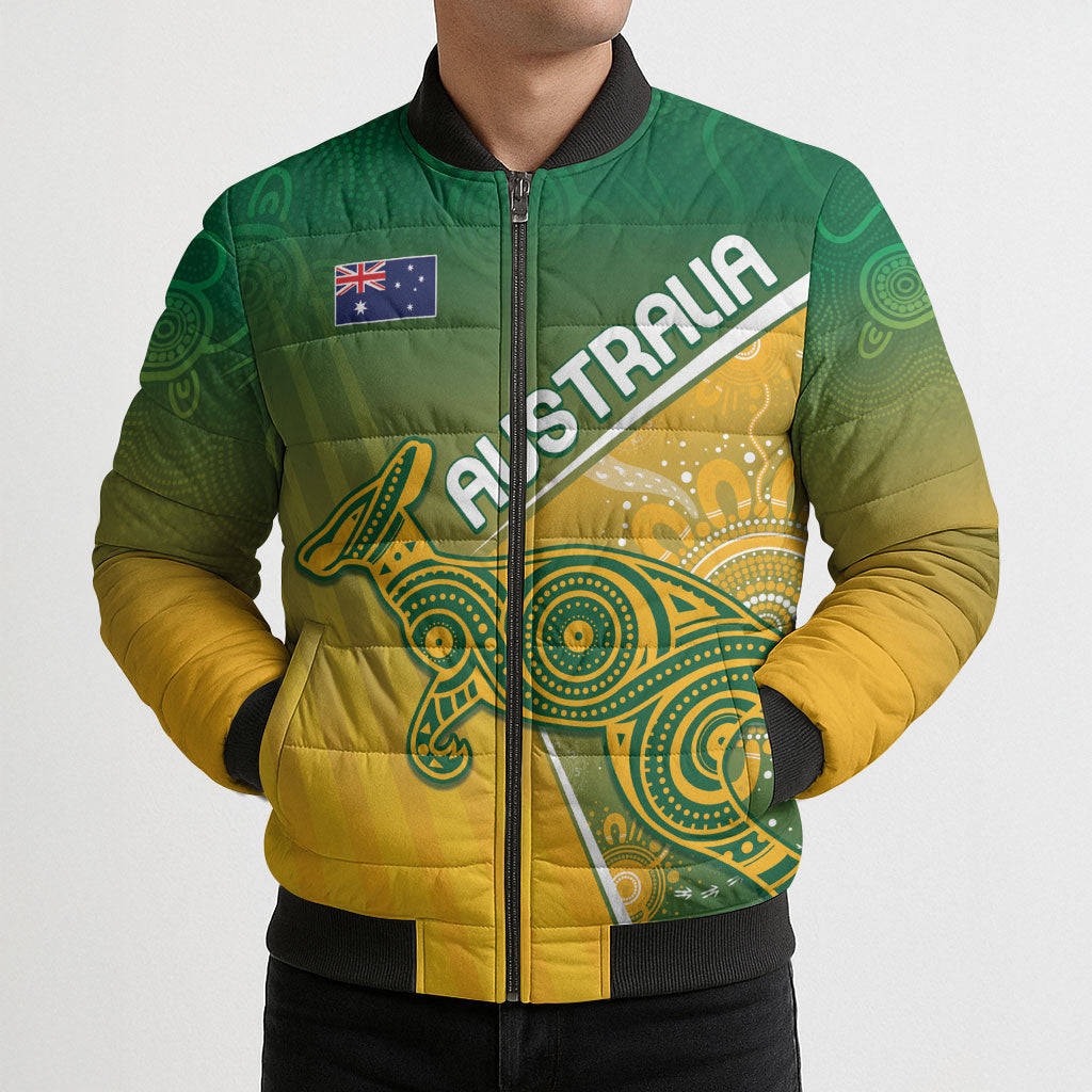 Australia Indigenous Personalised Wallabies Bomber Puffer Jacket Rugby Rivals
