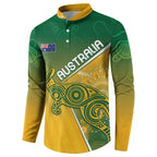 Australia Indigenous Personalised Wallabies Button Sweatshirt Rugby Rivals