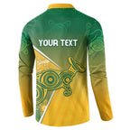 Australia Indigenous Personalised Wallabies Button Sweatshirt Rugby Rivals