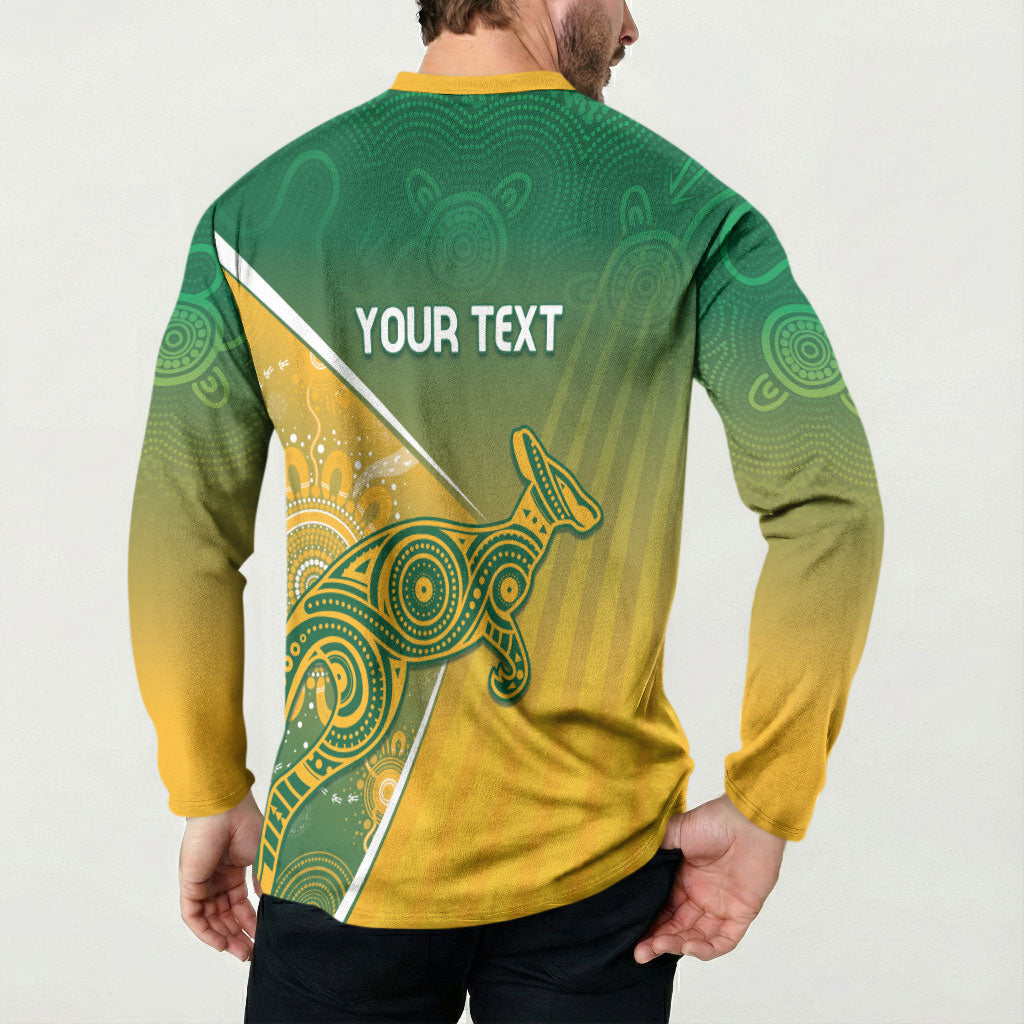 Australia Indigenous Personalised Wallabies Button Sweatshirt Rugby Rivals