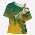 Australia Indigenous Personalised Wallabies Cross Shoulder Shirt Rugby Rivals